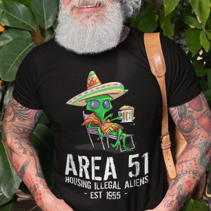 Camiseta Área 51 Gag Gift OVNI Borracho Extranjero Ilegal