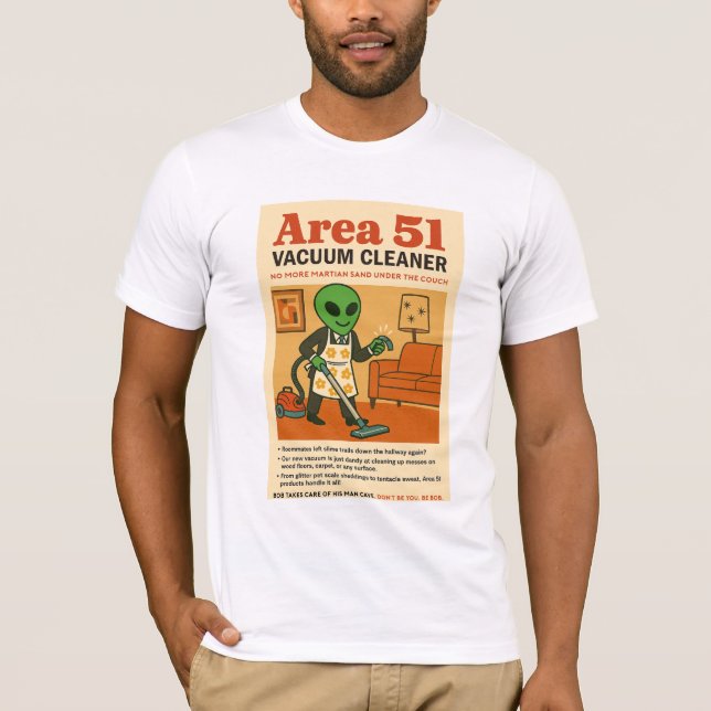 Camiseta Área 51 Limpiador de vacío Roswell Aliens 1950's R (Anverso)
