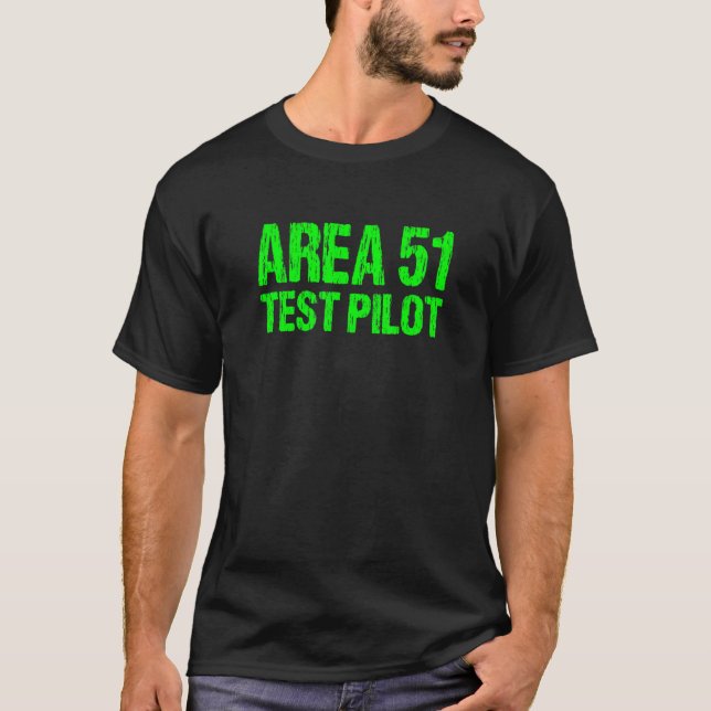 Camiseta Área 51 Prueba Piloto Retro Halloween Costume Rosw (Anverso)