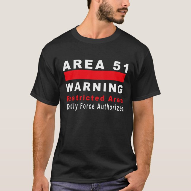 Camiseta Área 51 que advierte (Anverso)