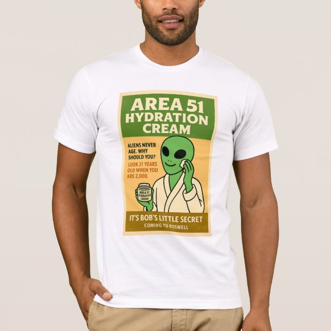 Camiseta Área 51 Skincare Aliens de los años 1950 Retro Ros (Anverso)