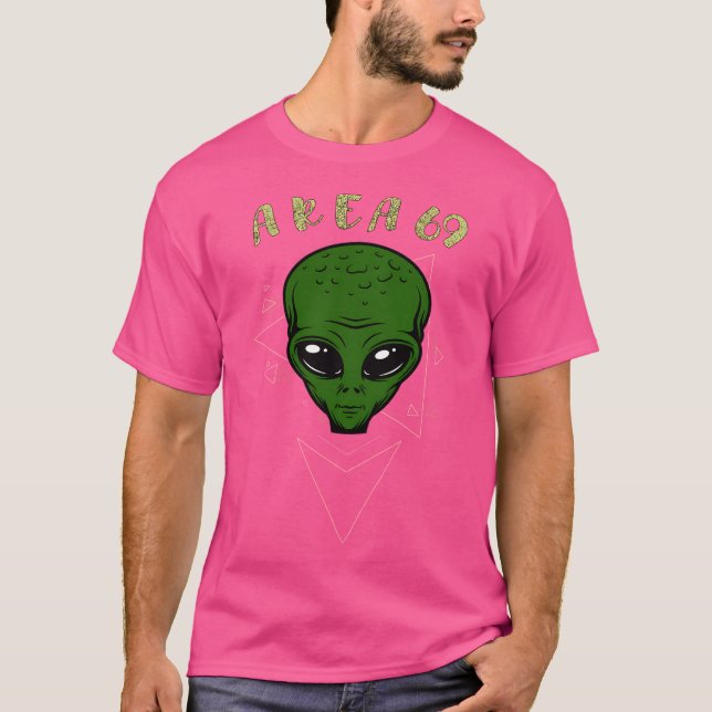 Camiseta Area 69 Meme De Alien Gracioso Con Triángulos (Anverso)