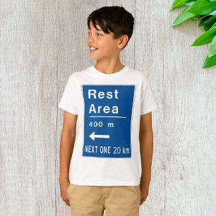 Camiseta Área de descanso 400m Rótulo de la carretera izqui