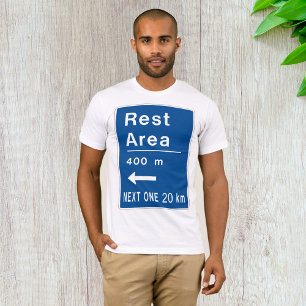 Camiseta Área de descanso 400m Rótulo de la carretera izqui