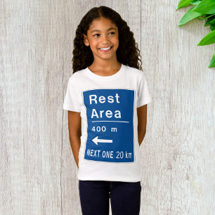 Camiseta Área de descanso 400m Rótulo de la carretera izqui