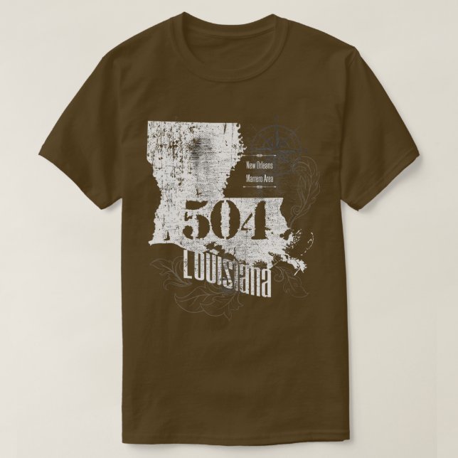 Camiseta Área de Nueva Orleans Código 504 Luisiana Parish G (Diseño del anverso)
