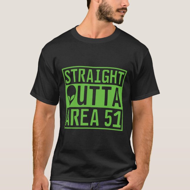 Camiseta Área de salida directa 51 Caza de Ufo Alien (Anverso)