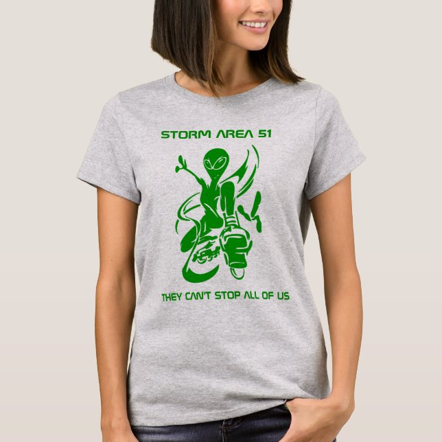 Camiseta Área de tormenta 51 Alien verde (Anverso)