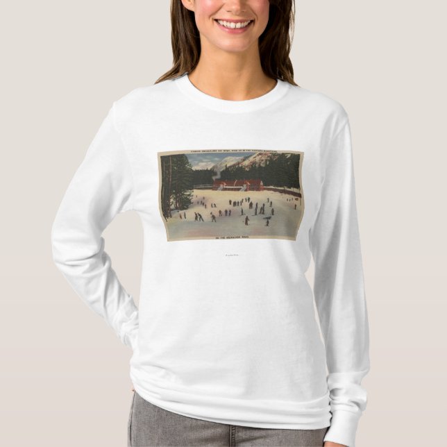 Camiseta Área del esquí de Snoqualmie, WA - vista del esquí (Anverso)