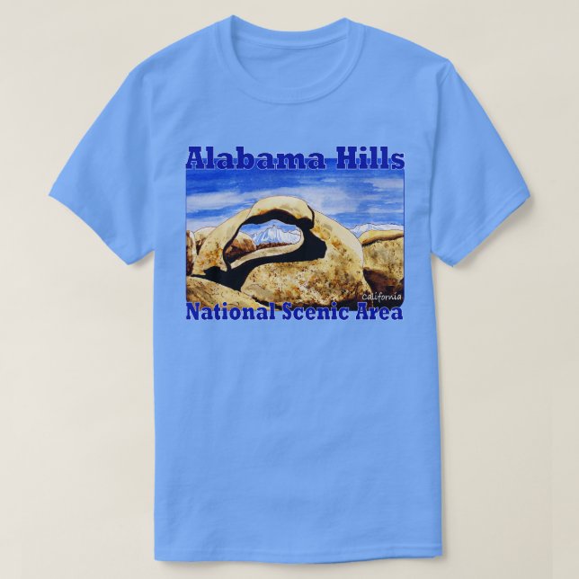 Camiseta Área panorámica nacional de Alabama Hills en Calif (Diseño del anverso)