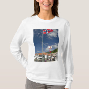 Camiseta Área portuaria histórica del centro de Bergen con 