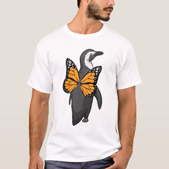 Camiseta Areas de mariposa de pingüino (Anverso)