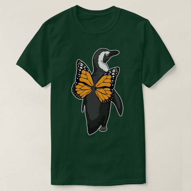 Camiseta Areas de mariposa de pingüino (Diseño del anverso)