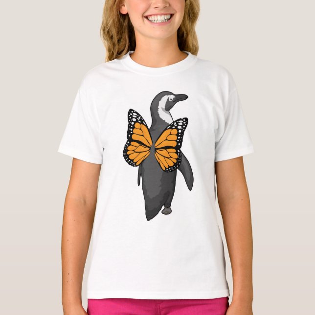 Camiseta Areas de mariposa de pingüino (Anverso)