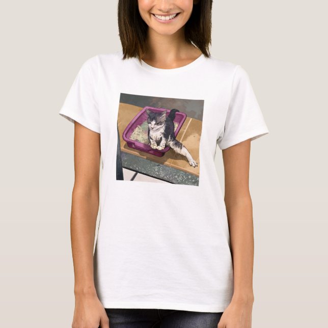 Camiseta Arena De Hielo De Gato Con Una Pierna Graciosa (Anverso)