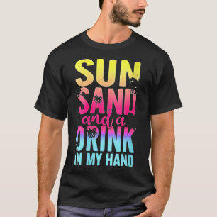 Camiseta Arena de sol y bebida en mis cruis de playa de man