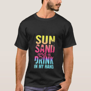 Camiseta Arena de sol y bebida en mis cruis de playa de man