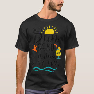 Camiseta Arena solar femenina y una bebida en mi agradable