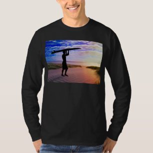 Camiseta Arena y nubes de la persona que practica surf de