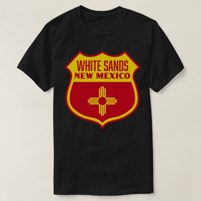 Camiseta Arenas blancas Nuevo México Bandera Retro Amarillo (Diseño del anverso)