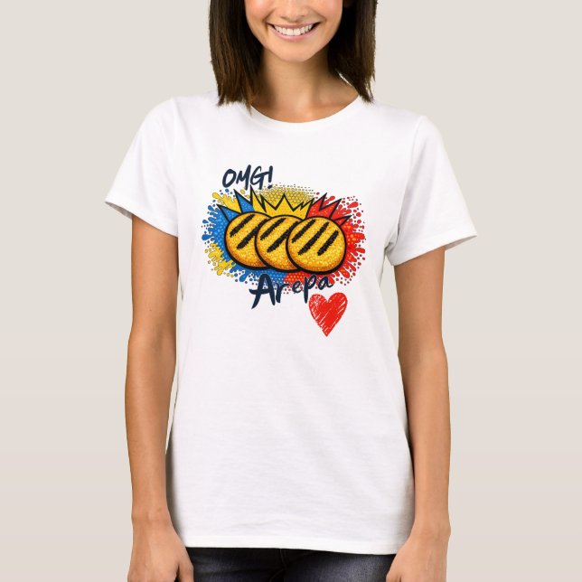 Camiseta Arepa Lovers OMG VE (Anverso)