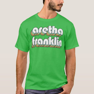 Camiseta Aretha Franklin Retro Tipografía Arcoiris Faded St