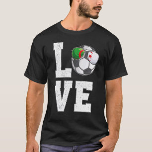 Camiseta Argelia: Amo al fútbol Bandera del ventilador arge
