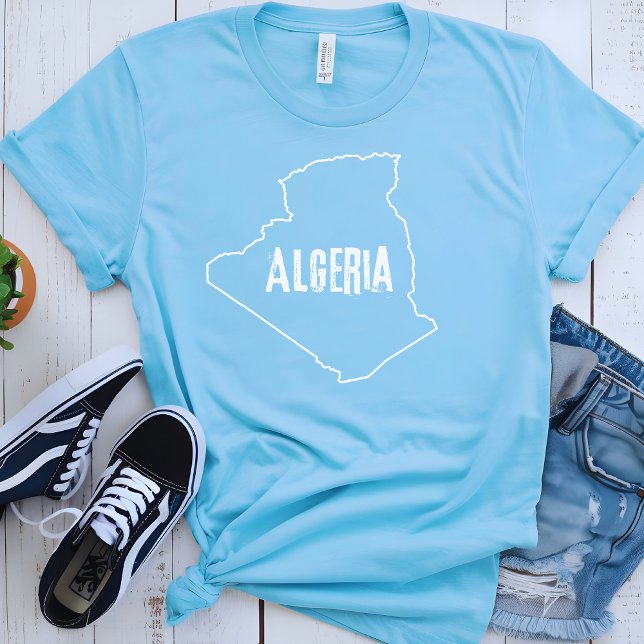 Camiseta Argelia Mapa Camisas El País Argelino Forma De Esq (Subido por el creador)