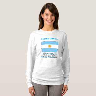 Camiseta Argentina Bandera Argentina Personalizada para Muj