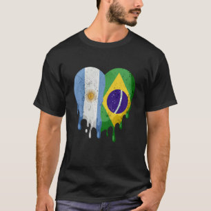 Camiseta Argentina Brasil Bandera Corazón Ciudadano Crecer 