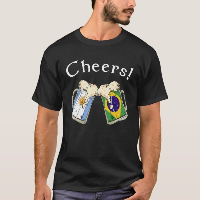 Camiseta Argentina Brazil Flag Cheers Beer Grown Patriot Co (Anverso)