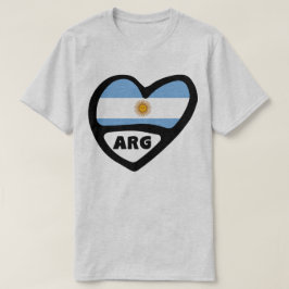 Camiseta Argentina Código de país Bandera Corazón ARG
