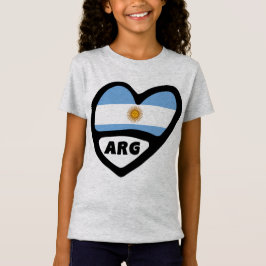 Camiseta Argentina Código de país Bandera Corazón ARG