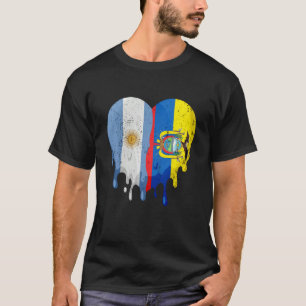 Camiseta Argentina Ecuador Bandera Corazón Ciudadano Crecer