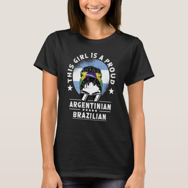 Camiseta Argentina Flag Brazil Grown Women Girl Citizen Pri (Anverso)