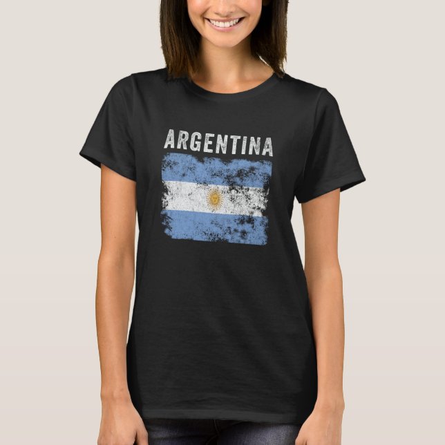 Camiseta Argentina Flag Distressed Men Women Kids Argentine (Anverso)