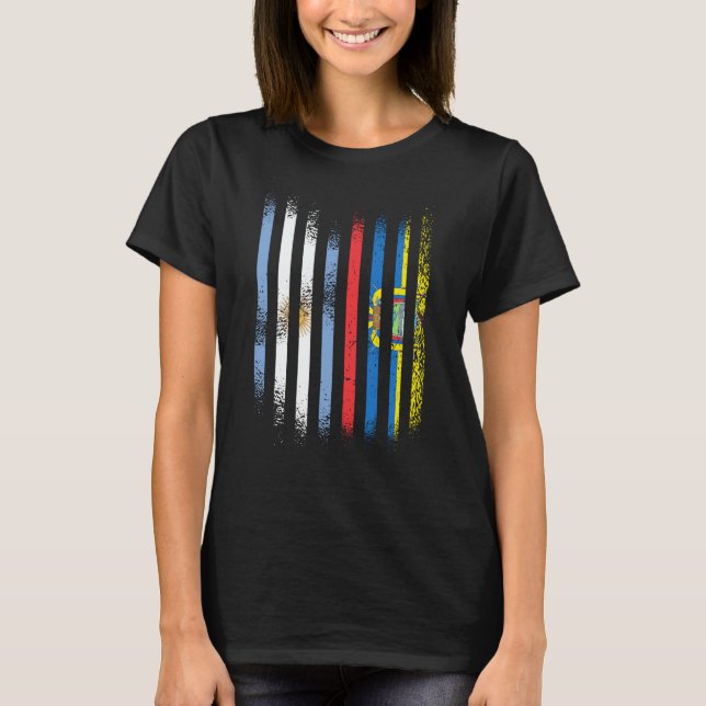 Camiseta Argentina Flag Ecuador Grown Country Flags Stripes (Anverso)