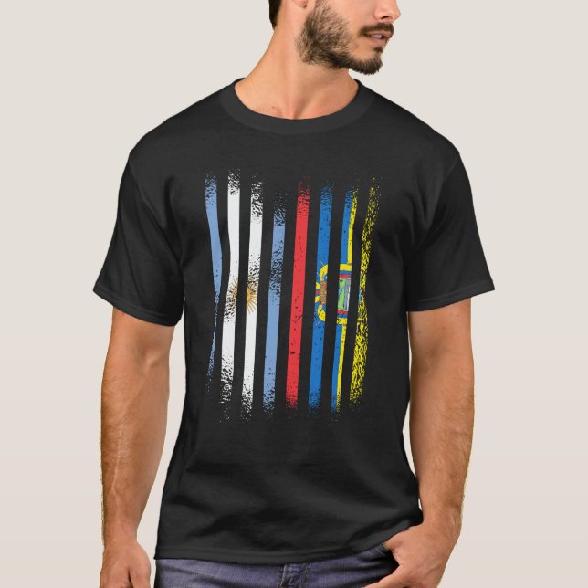 Camiseta Argentina Flag Ecuador Grown Country Flags Stripes (Anverso)