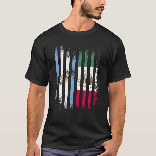Camiseta Argentina Flag Mexico Grown Country Flags Stripes (Anverso)
