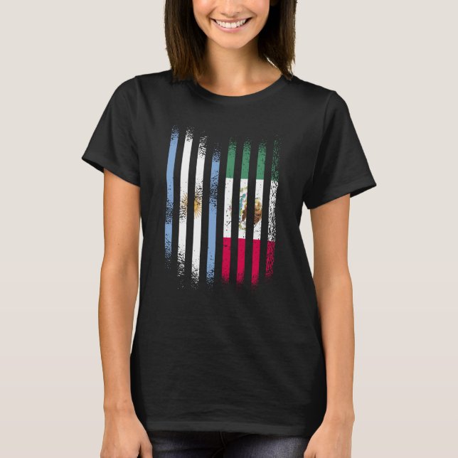 Camiseta Argentina Flag Mexico Grown Country Flags Stripes (Anverso)