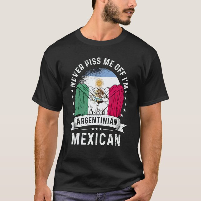 Camiseta Argentina Flag Mexico Grown  Humor Citizen Pride (Anverso)