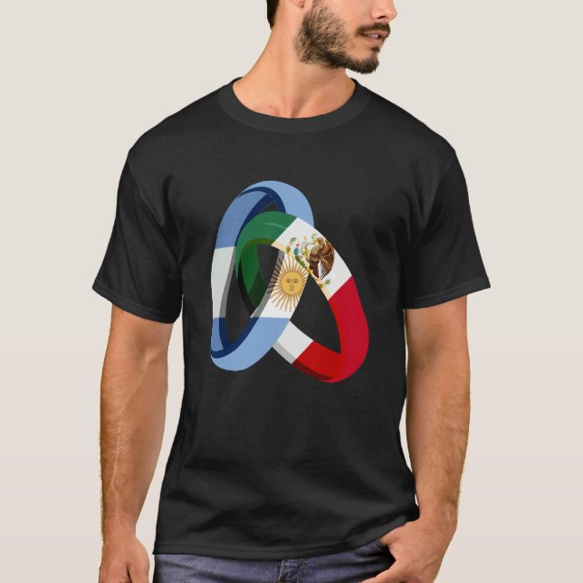 Camiseta Argentina Flag Mexico Grown Ring Marriage Wedding (Anverso)