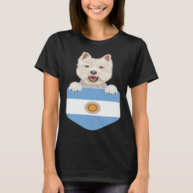 Camiseta Argentina Flag West Highland White Terrier Dog In  (Anverso)