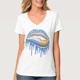 Camiseta Argentina labios orgullo raíz bandera