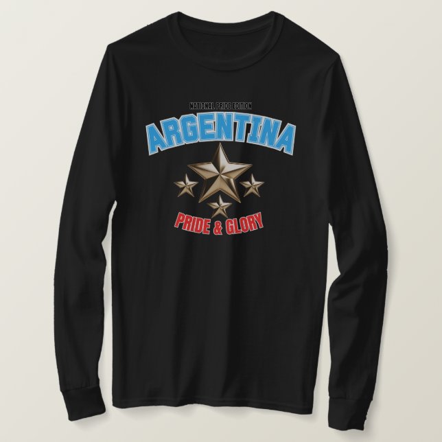 Camiseta Argentina National Pride Women's Long Sleeve Shirt (Anverso del diseño)