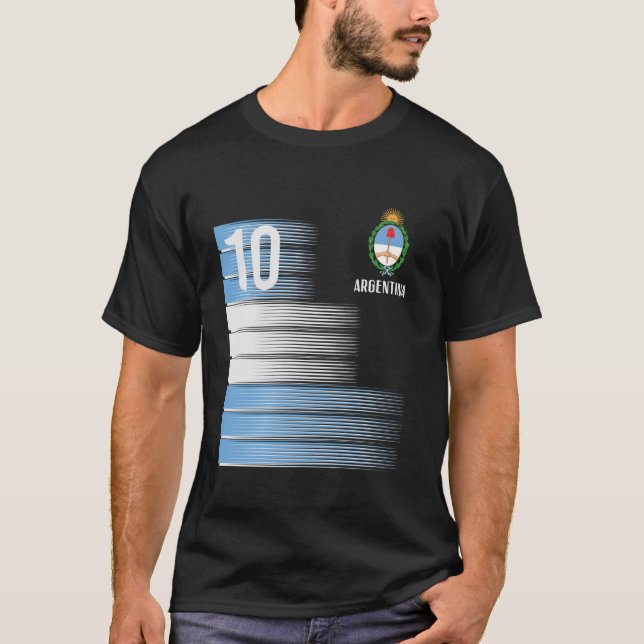 Camiseta Argentina Número 10 Hombres de Fútbol Mujeres Niño (Anverso)