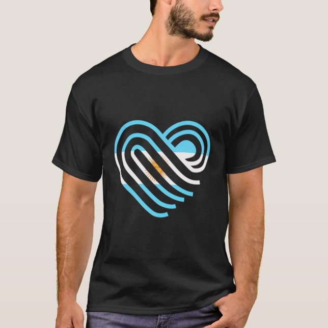 Camiseta Argentina: Sol De Mayo Corazón Orgullo Argentino (Anverso)