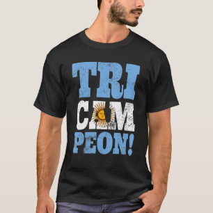 Camiseta Argentina Tri Campeón Bandera Fútbol Deporte Equip