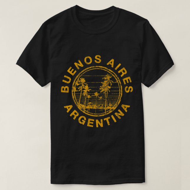 Camiseta Argentina Vintage Travel Buenos Aires Retro (Diseño del anverso)