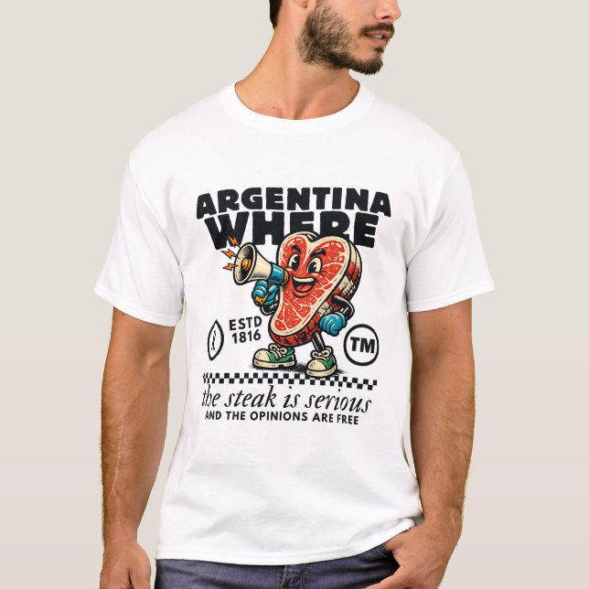 Camiseta Argentina : where the steak is serious (Anverso)
